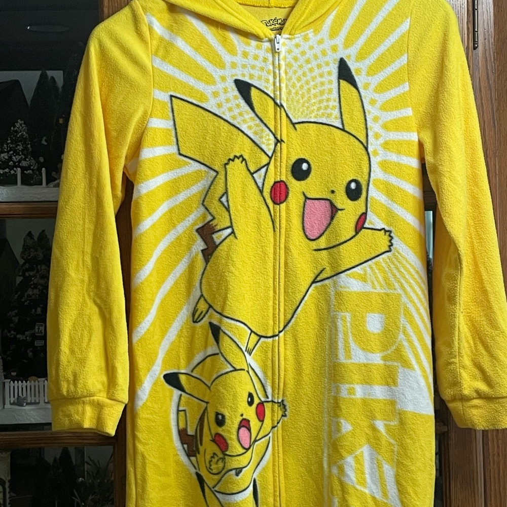 Pokemon Pikachu One-piece Pajama Size Youth Large Sleepwear Pajamas